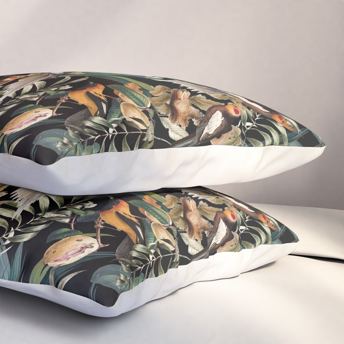 Floral and Birds Vintage Garden Night Pillow Sham Gallery Image 3