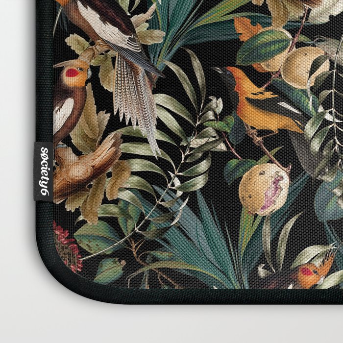 Floral and Birds Vintage Garden Night Laptop Sleeve Gallery Image 3