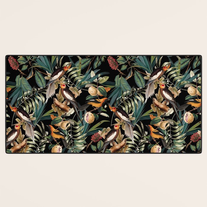 Floral and Birds Vintage Garden Night Desk Mat Gallery Image 3
