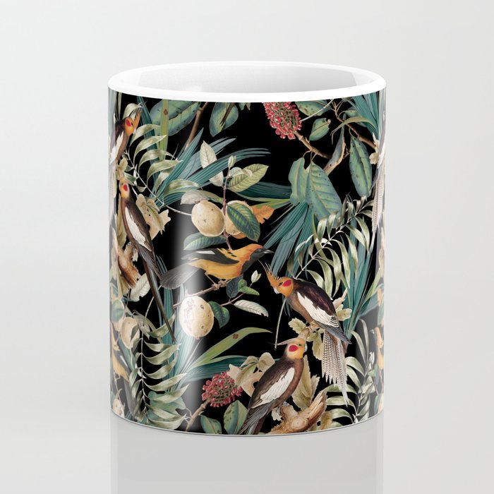 Floral and Birds Vintage Garden Night Coffee Mug Gallery Image 4