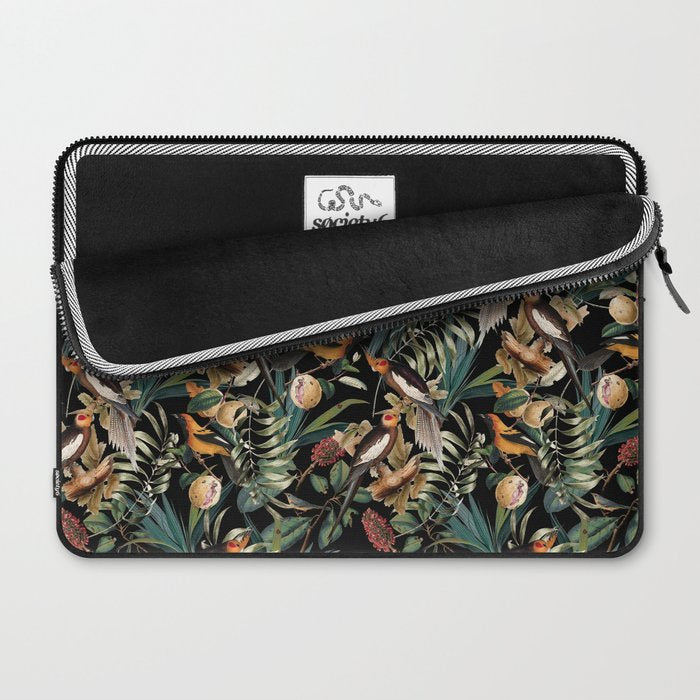 Floral and Birds Vintage Garden Night Laptop Sleeve Gallery Image 2