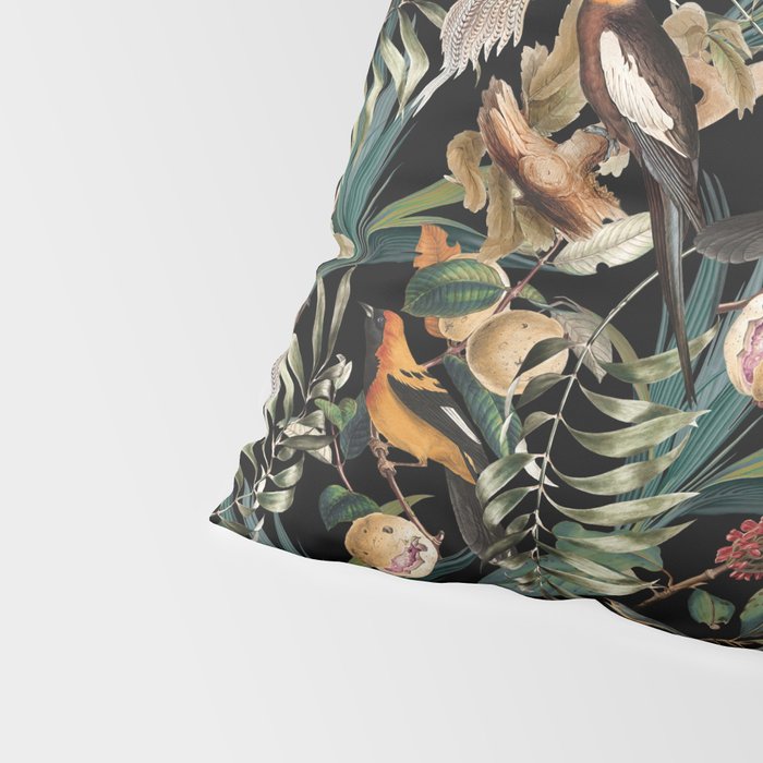 Floral and Birds Vintage Garden Night Pillow Sham Gallery Image 4