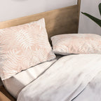 Palm Leaves . Peachy Pink Pillow Sham Gallery Image 2