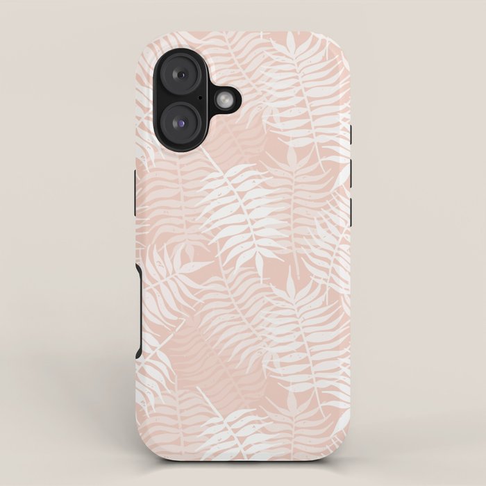 Palm Leaves . Peachy Pink iPhone Case Gallery Image 1