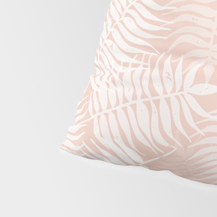 Palm Leaves . Peachy Pink Pillow Sham Gallery Image 4