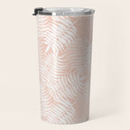 Palm Leaves . Peachy Pink Travel Mug Gallery Image 3