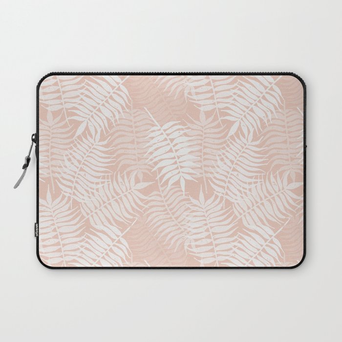 Palm Leaves . Peachy Pink Laptop Sleeve Gallery Image 1