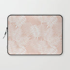Palm Leaves . Peachy Pink Laptop Sleeve Gallery Image 1