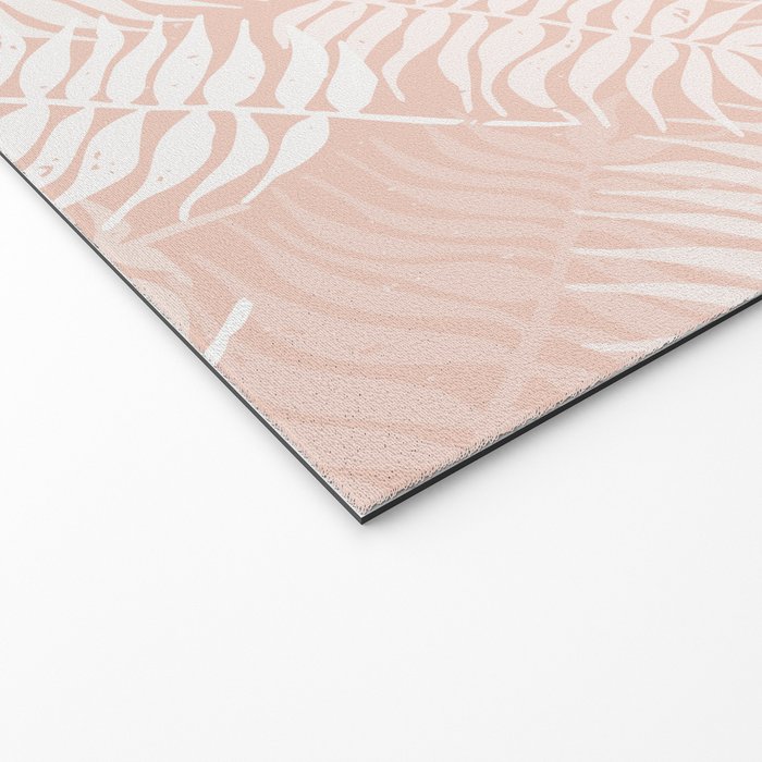 Palm Leaves . Peachy Pink Welcome Mat Gallery Image 2