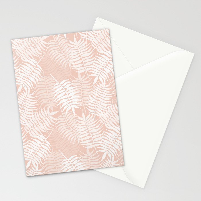 Palm Leaves . Peachy Pink Stationery Card Gallery Image 2