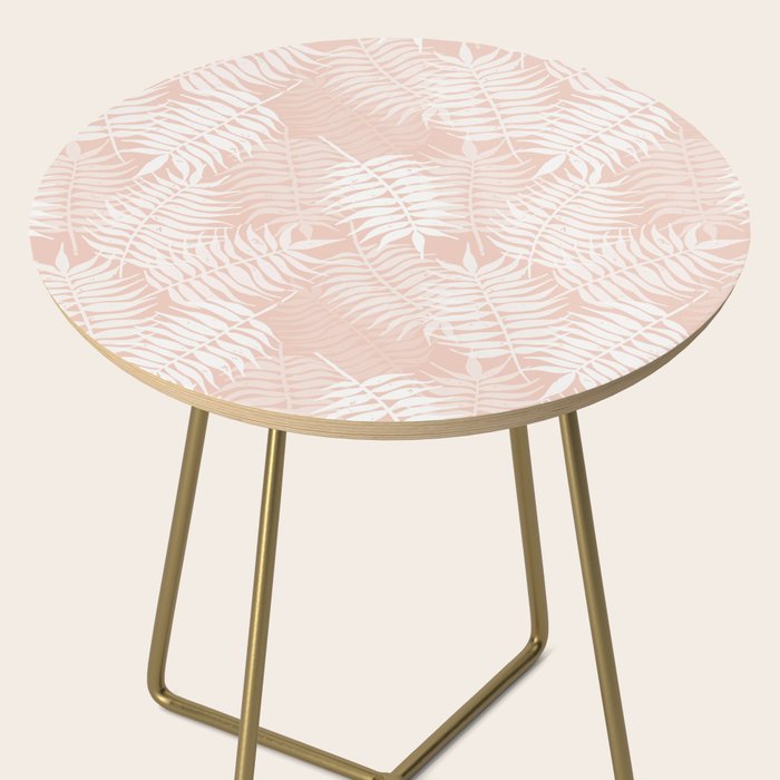 Palm Leaves . Peachy Pink Side Table Gallery Image 2