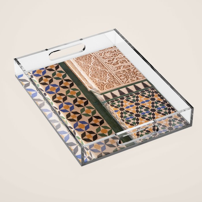 Historical Tiles - Alhambra Granada Spain Acrylic Tray Gallery Image 1