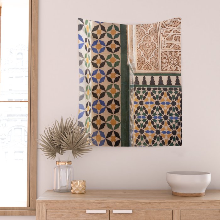 Historical Tiles - Alhambra Granada Spain Wall Tapestry Gallery Image 2