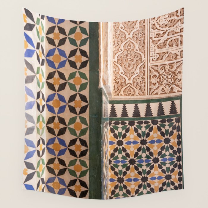 Historical Tiles - Alhambra Granada Spain Wall Tapestry Gallery Image 1