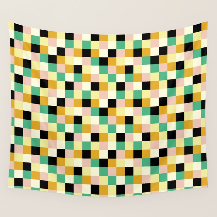 Bold Colorful Checks Pattern - Small XXXIII Wall Tapestry Gallery Image 4