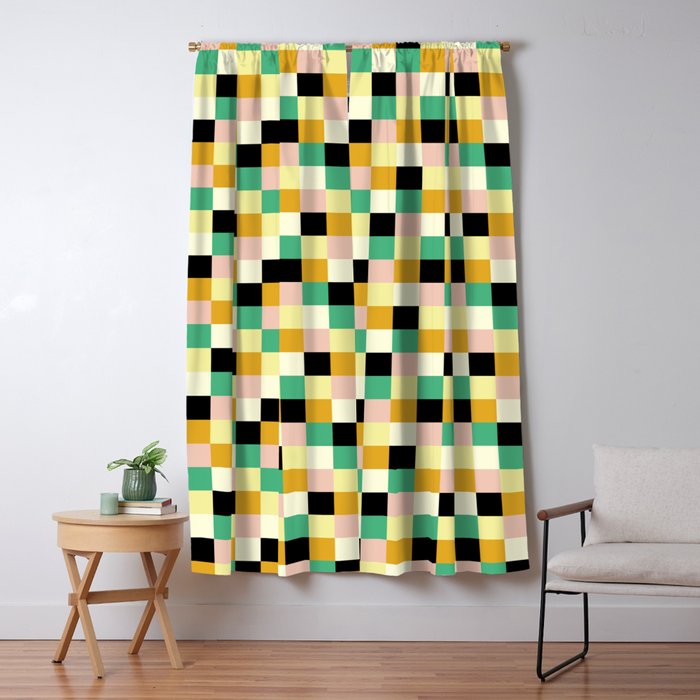 Bold Colorful Checks Pattern - Small XXXIII Window Curtain Gallery Image 5