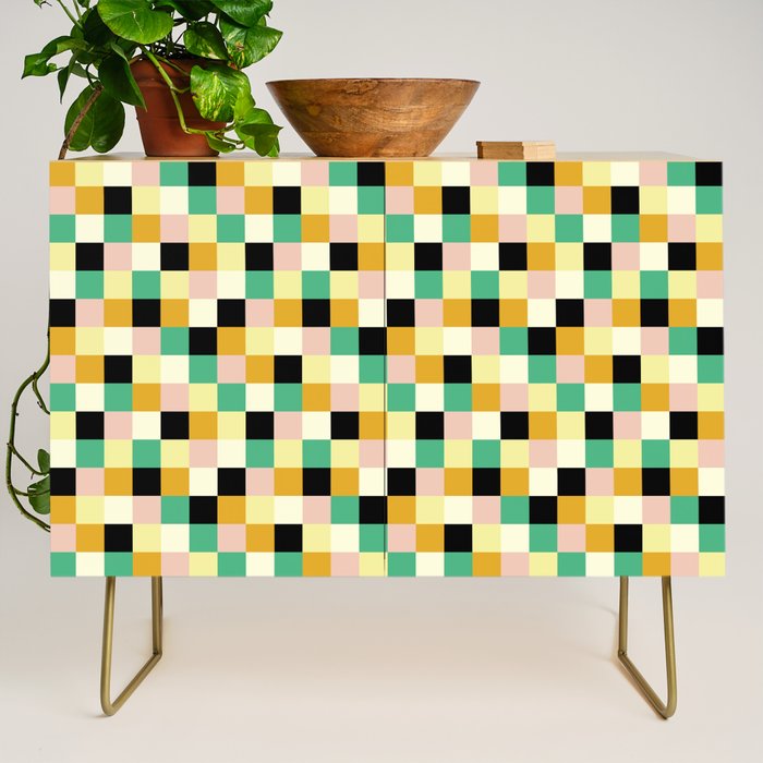 Bold Colorful Checks Pattern - Small XXXIII Credenza Gallery Image 1