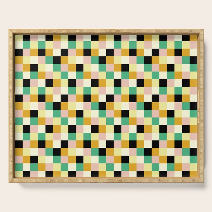Bold Colorful Checks Pattern - Small XXXIII Serving Tray Gallery Image 1