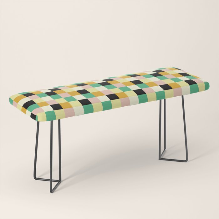 Bold Colorful Checks Pattern - Small XXXIII Bench Gallery Image 1