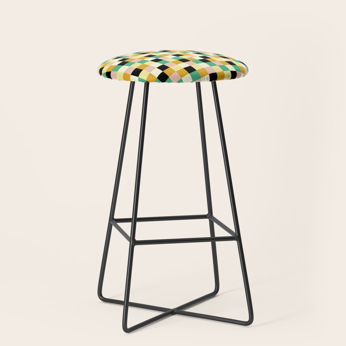 Bold Colorful Checks Pattern - Small XXXIII Stool Gallery Image 1