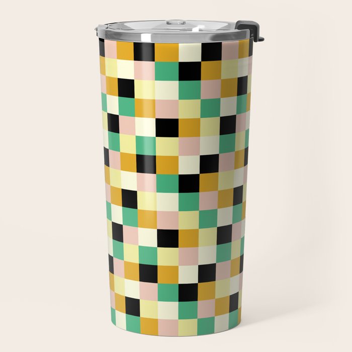 Bold Colorful Checks Pattern - Small XXXIII Travel Mug Gallery Image 2