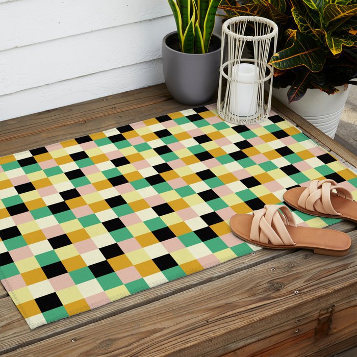 Bold Colorful Checks Pattern - Small XXXIII Outdoor Rug Gallery Image 2