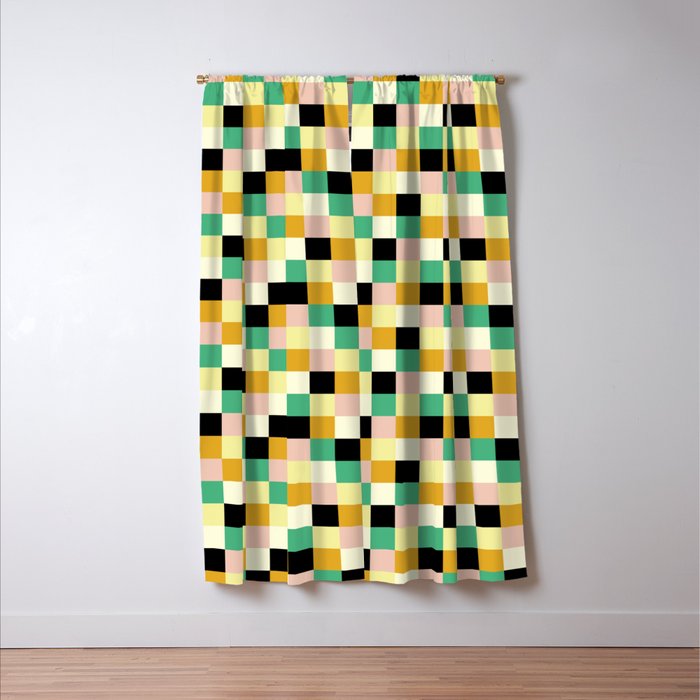 Bold Colorful Checks Pattern - Small XXXIII Window Curtain Gallery Image 3