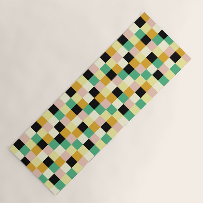 Bold Colorful Checks Pattern - Small XXXIII Yoga Mat Gallery Image 1
