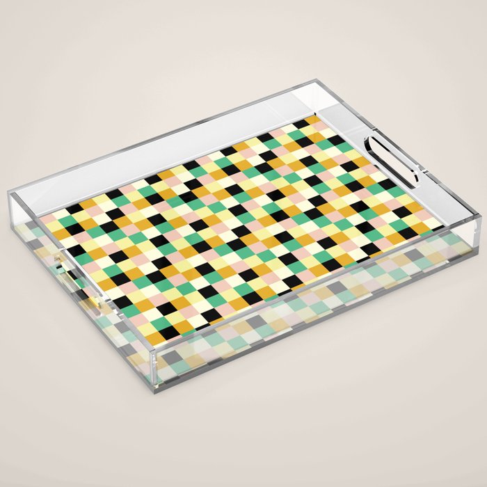 Bold Colorful Checks Pattern - Small XXXIII Acrylic Tray Gallery Image 1