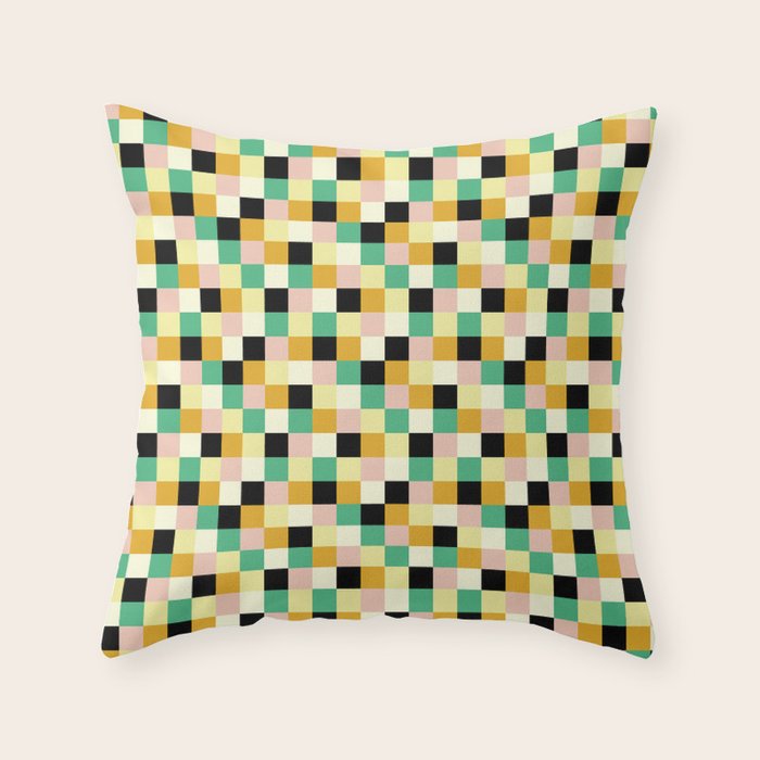 Bold Colorful Checks Pattern - Small XXXIII Throw Pillow Gallery Image 2