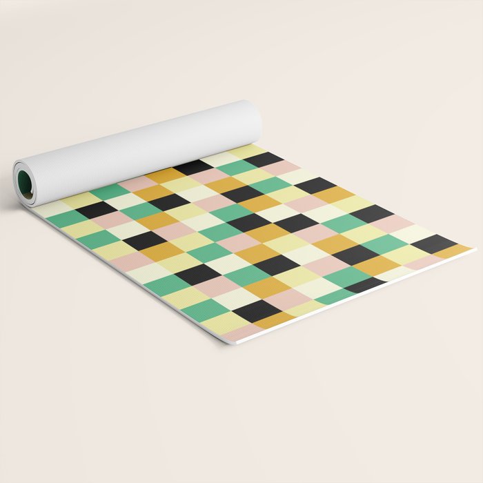 Bold Colorful Checks Pattern - Small XXXIII Yoga Mat Gallery Image 2