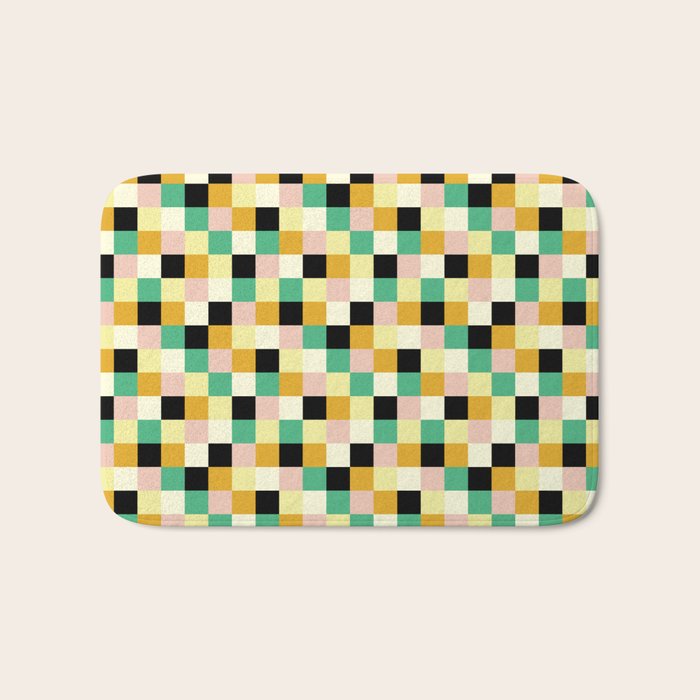 Bold Colorful Checks Pattern - Small XXXIII Bath Mat Gallery Image 1