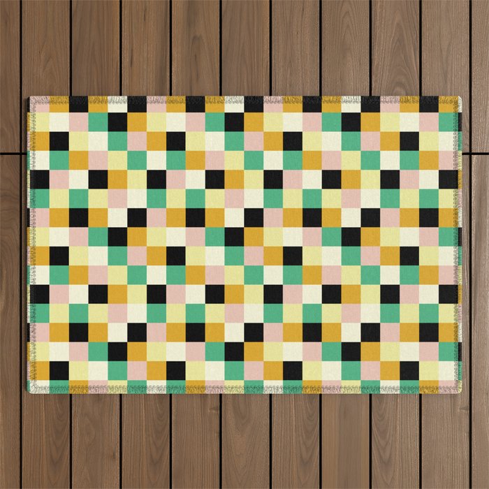Bold Colorful Checks Pattern - Small XXXIII Outdoor Rug Gallery Image 1