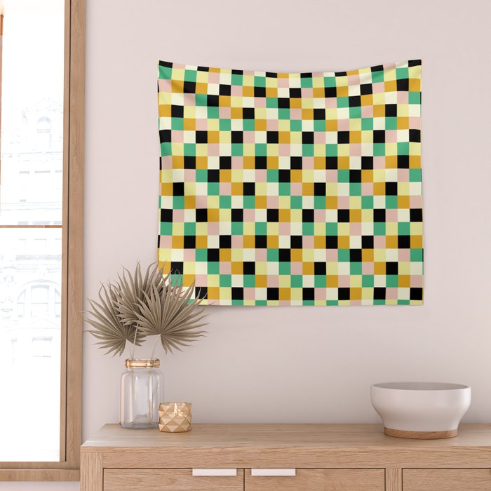 Bold Colorful Checks Pattern - Small XXXIII Wall Tapestry Gallery Image 2