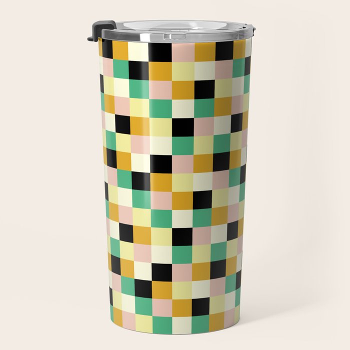 Bold Colorful Checks Pattern - Small XXXIII Travel Mug Gallery Image 3