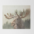 Moose Throw Blanket Gallery Image 2