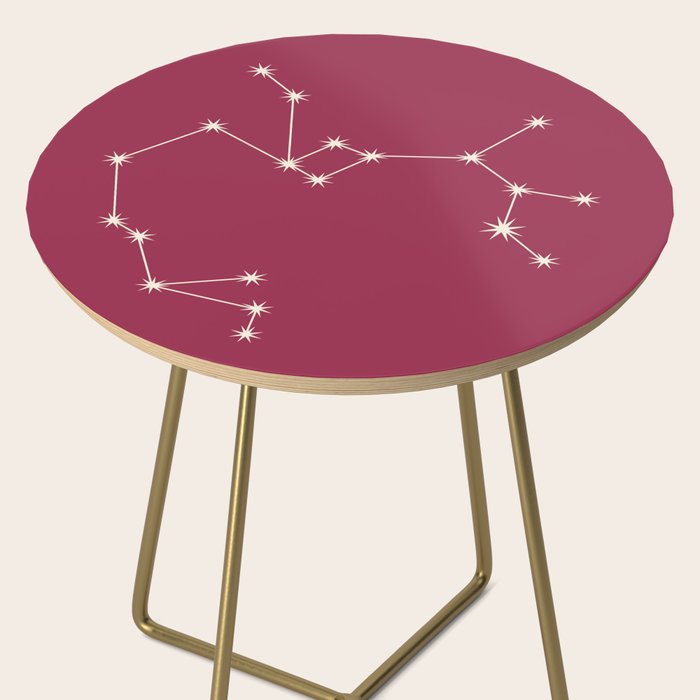 Sagittarius Zodiac Star Constellation Line Art Pink Side Table Gallery Image 2