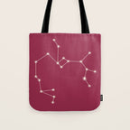 Sagittarius Zodiac Star Constellation Line Art Pink Tote Bag Gallery Image 1