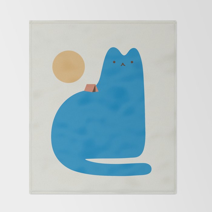 Cat Landscape 118B: Purrfect Campsite B Throw Blanket Gallery Image 2