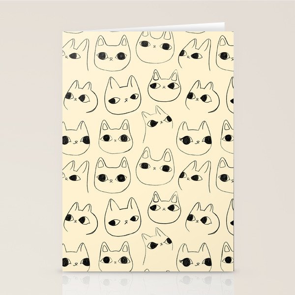Cute Kawaii Cat Face Doodle Sketch Drawings Stationery Card Gallery Image 2
