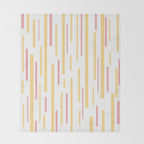 Interrupted Lines Mid-Century Modern Pattern in Mustard Yellow, Bright Pink, and White Throw Blanket Gallery Image 2