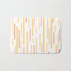 Interrupted Lines Mid-Century Modern Pattern in Mustard Yellow, Bright Pink, and White Bath Mat Gallery Image 1