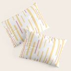 Interrupted Lines Mid-Century Modern Pattern in Mustard Yellow, Bright Pink, and White Pillow Sham Gallery Image 3