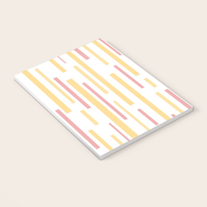 Interrupted Lines Mid-Century Modern Pattern in Mustard Yellow, Bright Pink, and White Notebook Gallery Image 3