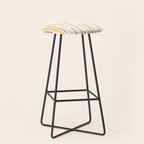 Interrupted Lines Mid-Century Modern Pattern in Mustard Yellow, Bright Pink, and White Stool Gallery Image 1