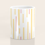 Interrupted Lines Mid-Century Modern Pattern in Mustard Yellow, Bright Pink, and White Coffee Mug Gallery Image 4