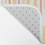 Interrupted Lines Mid-Century Modern Pattern in Mustard Yellow, Bright Pink, and White Bath Mat Gallery Image 2