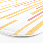 Interrupted Lines Mid-Century Modern Pattern in Mustard Yellow, Bright Pink, and White Bath Mat Gallery Image 3