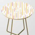 Interrupted Lines Mid-Century Modern Pattern in Mustard Yellow, Bright Pink, and White Side Table Gallery Image 2