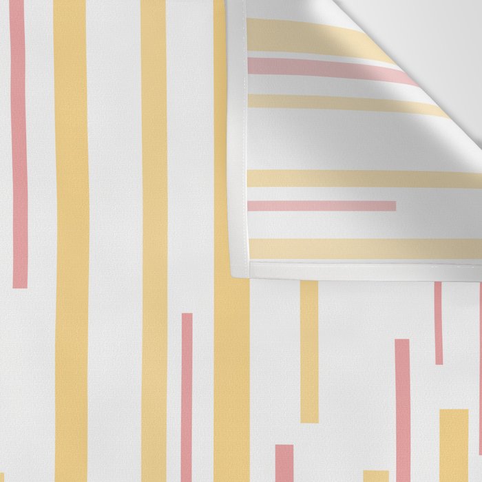 Interrupted Lines Mid-Century Modern Pattern in Mustard Yellow, Bright Pink, and White Wall Tapestry Gallery Image 3
